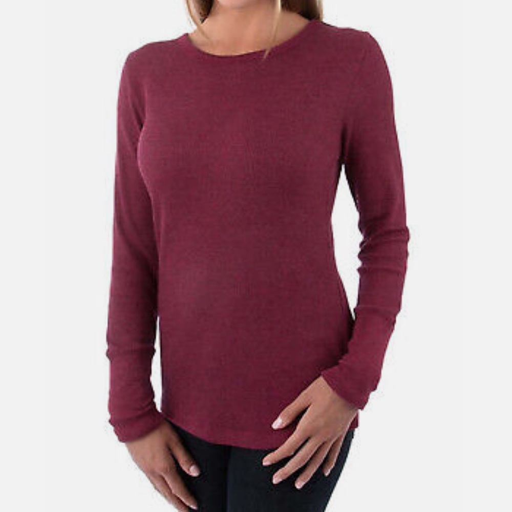 Orvis Thermal Heather Cabernet Waffle waffle knit stretch ribbed cuff NWT Medium
